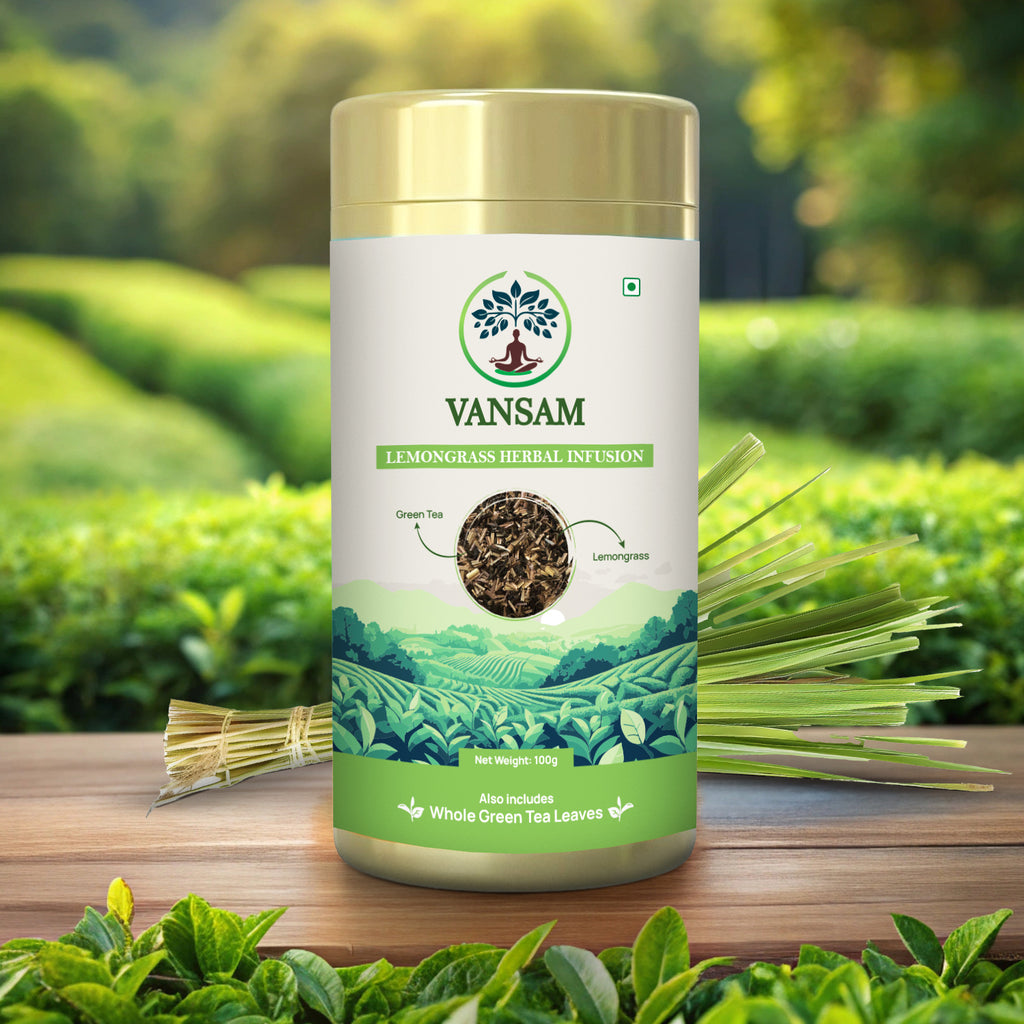 Vansam – Lemongrass Herbal Infusion | Refreshing Herbal Blend for Digestion, Detox & Immunity | 100% Natural Ingredients | 100gm Loose Leaf