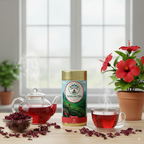 Vansam Tea – Hibiscus Green Tea | Antioxidant-Rich Herbal Blend for Heart Health & Detox | 100% Natural Ingredients | Caffeine-Light | 100gm Loose Leaf