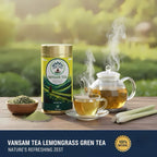 Vansam Tea – Lemongrass Green Tea | Refreshing Herbal Blend for Digestion, Detox & Immunity | 100% Natural Ingredients | 100gm Loose Leaf