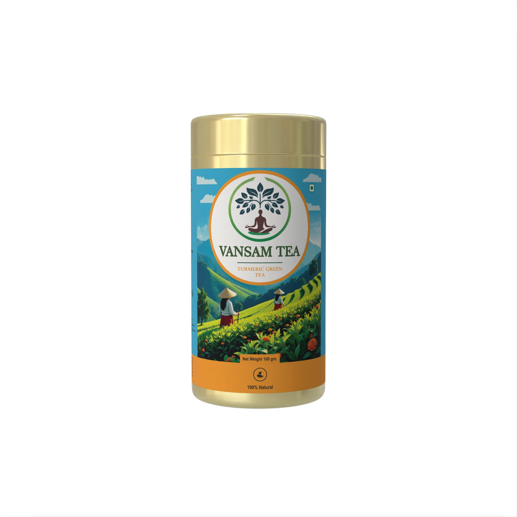 Vansam Tea – Turmeric Green Tea | Natural Anti-Inflammatory Herbal Blend | Supports Immunity, Digestion & Detox | 100% Pure Ingredients | 100gm Loose Leaf