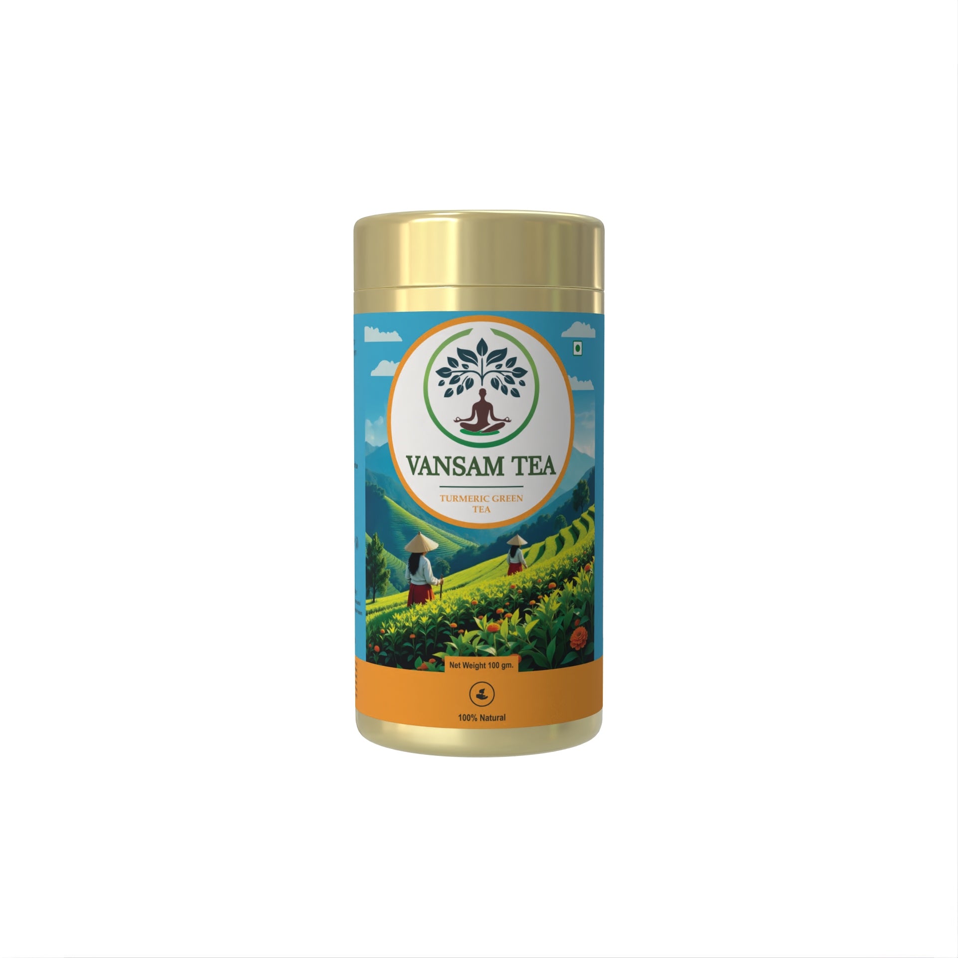 Vansam Tea – Turmeric Green Tea | Natural Anti-Inflammatory Herbal Blend | Supports Immunity, Digestion & Detox | 100% Pure Ingredients | 100gm Loose Leaf